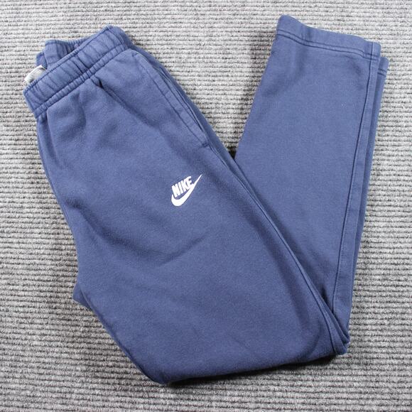 Nike Sweatpants Womens XS Blue Fleece Open Hem Elastic Waist - Picture 1 of 8